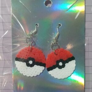 Colorful Red and White Earrings